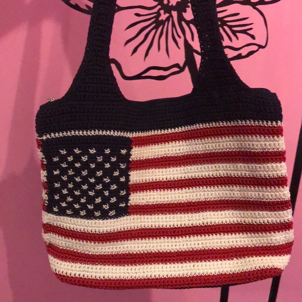 The Sak rare sold out knit American flag bag cute!